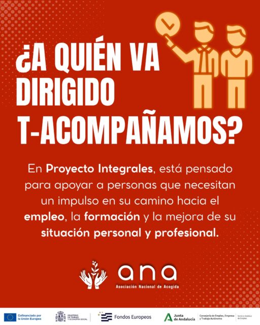 🚀 𝗘𝗻 𝗔𝗡𝗔 𝘁𝗲 𝗮𝗰𝗼𝗺𝗽𝗮ñ𝗮𝗺𝗼𝘀 𝗵𝗮𝗰𝗶𝗮 𝗻𝘂𝗲𝘃𝗮𝘀 𝗼𝗽𝗼𝗿𝘁𝘂𝗻𝗶𝗱𝗮𝗱𝗲𝘀

En nuestros 𝗣𝗿𝗼𝗴𝗿𝗮𝗺𝗮𝘀 𝗱𝗲 𝗣𝗿𝗼𝘆𝗲𝗰𝘁𝗼𝘀 𝗜𝗻𝘁𝗲𝗴𝗿𝗮𝗹𝗲𝘀, trabajamos con un objetivo común: 𝘰𝘳𝘪𝘦𝘯𝘵𝘢𝘳, 𝘪𝘮𝑝𝘶𝘭𝘴𝘢𝘳 𝘺 𝘢𝘤𝘰𝘮𝑝𝘢ñ𝘢𝘳 𝘢 𝘭𝘢𝘴 𝑝𝘦𝘳𝘴𝘰𝘯𝘢𝘴 𝘦𝘯 𝘴𝘶 𝘤𝘢𝘮𝘪𝘯𝘰 𝘩𝘢𝘤𝘪𝘢 𝘦𝘭 𝘦𝘮𝑝𝘭𝘦𝘰 𝘺 𝘭𝘢 𝘮𝘦𝘫𝘰𝘳𝘢 𝘥𝘦 𝘴𝘶 𝘴𝘪𝘵𝘶𝘢𝘤𝘪𝘰́𝘯 𝑝𝘦𝘳𝘴𝘰𝘯𝘢𝘭 𝘺 𝑝𝘳𝘰𝘧𝘦𝘴𝘪𝘰𝘯𝘢𝘭.

Contamos con tres programas adaptados a diferentes perfiles y necesidades:

🔸 𝙅𝙤́𝙫𝙚𝙣𝙚𝙨
Dirigido a personas jóvenes que están dando sus primeros pasos en el mundo laboral o que necesitan orientación para definir su futuro profesional.

Trabajamos para mejorar su empleabilidad, reforzar habilidades y acompañarles en la búsqueda de oportunidades.

🔸 𝙋𝙚𝙧𝙨𝙤𝙣𝙖𝙨 𝙚𝙣 𝙨𝙞𝙩𝙪𝙖𝙘𝙞𝙤́𝙣 𝙙𝙚 𝙫𝙪𝙡𝙣𝙚𝙧𝙖𝙗𝙞𝙡𝙞𝙙𝙖𝙙
Pensado para quienes afrontan mayores dificultades de acceso al empleo o se encuentran en una situación de vulnerabilidad social.

Ofrecemos un acompañamiento cercano e integral, adaptado a cada realidad personal, para favorecer la inclusión social y laboral.

🔸 𝙈𝙖𝙮𝙤𝙧𝙚𝙨 𝙙𝙚 𝟱𝟮 𝙖ñ𝙤𝙨
Enfocado en personas que quieren volver al mercado laboral, reciclarse profesionalmente o encontrar nuevas oportunidades.

Porque la experiencia, el talento y la capacidad de adaptación también abren puertas.

𝙋𝘼𝙍𝘼 𝙈𝘼́𝙎 𝙄𝙉𝙁𝙊𝙍𝙈𝘼𝘾𝙄𝙊́𝙉:
📍 Avd. San Francisco Javier, 9, Edificio Sevilla 2, Planta baja, módulo 16 – Sevilla
🕗 De lunes a viernes de 8:00 a 15:00
✉️ info@deacogida.com

📍𝗦𝗘𝗩𝗜𝗟𝗟𝗔
📞 Integrales Jóvenes: 614 285 360
📞 Integrales Vulnerables: 614 047 480
📞 Integrales +52: 614 054 357
📍𝗖𝗔́𝗗𝗜𝗭
📞 Integrales Vulnerables: 614 486 820
📞 Integrales +52: 614 531 868
📍𝗛𝗨𝗘𝗟𝗩𝗔
📞 Integrales Vulnerables: 614 894 608
📞 Integrales +52: 614 901 586

💬 𝘚𝘪 𝘤𝘳𝘦𝘦𝘴 𝘲𝘶𝘦 𝘢𝘭𝘨𝘶𝘯𝘰 𝘥𝘦 𝘦𝘴𝘵𝘰𝘴 𝑝𝘳𝘰𝘨𝘳𝘢𝘮𝘢𝘴 𝑝𝘶𝘦𝘥𝘦 𝘢𝘺𝘶𝘥𝘢𝘳𝘵𝘦, 𝘤𝘰𝘯𝘵𝘢𝘤𝘵𝘢 𝘤𝘰𝘯 𝘈𝘕𝘈 𝘺 𝘵𝘦 𝘪𝘯𝘧𝘰𝘳𝘮𝘢𝘮𝘰𝘴.

#ANA #AsociaciónNacionalDeAcogida #ProyectosIntegrales #Empleo #OrientaciónLaboral #InserciónLaboral #InclusiónSocial #Jóvenes #MayoresDe52 #Oportunidades #Formación #Andalucía
