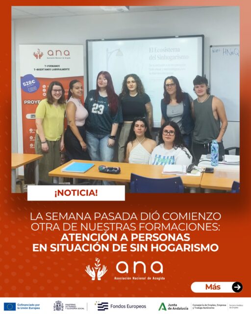 ✨ 𝗟𝗮 𝗽𝗮𝘀𝗮𝗱𝗮 𝘀𝗲𝗺𝗮𝗻𝗮 𝗱𝗶𝗺𝗼𝘀 𝗰𝗼𝗺𝗶𝗲𝗻𝘇𝗼 𝗮 𝘂𝗻𝗮 𝗻𝘂𝗲𝘃𝗮 𝗳𝗼𝗿𝗺𝗮𝗰𝗶𝗼́𝗻 𝗱𝗲 𝗔𝗡𝗔 𝗱𝗶𝗿𝗶𝗴𝗶𝗱𝗮 𝗮 𝗷𝗼́𝘃𝗲𝗻𝗲𝘀:

🧡 “𝘼𝙩𝙚𝙣𝙘𝙞𝙤́𝙣 𝙖 𝙥𝙚𝙧𝙨𝙤𝙣𝙖𝙨 𝙚𝙣 𝙎𝙞𝙩𝙪𝙖𝙘𝙞𝙤́𝙣 𝙙𝙚 𝙎𝙞𝙣𝙝𝙤𝙜𝙖𝙧𝙞𝙨𝙢𝙤”

Un espacio para aprender, sensibilizarse y adquirir herramientas que permitan acompañar desde la empatía, el respeto y la intervención social. 🤝

𝙈𝘼́𝙎 𝙄𝙉𝙁𝙊𝙍𝙈𝘼𝘾𝙄𝙊́𝙉:
📍 Avd. San Francisco Javier, 9, Edificio Sevilla 2, Planta baja, módulo 16 – Sevilla
🕗 De lunes a viernes de 8:00 a 15:00
📞 614 285 360 | ✉️ info@deacogida.com

𝘚𝘦𝘨𝘶𝘪𝘮𝘰𝘴 𝘤𝘳𝘦𝘢𝘯𝘥𝘰 𝘰𝑝𝘰𝘳𝘵𝘶𝘯𝘪𝘥𝘢𝘥𝘦𝘴 𝘥𝘦 𝘧𝘰𝘳𝘮𝘢𝘤𝘪𝘰́𝘯 𝘲𝘶𝘦 𝘪𝘮𝑝𝘶𝘭𝘴𝘢𝘯 𝘦𝘭 𝘤𝘰𝘮𝑝𝘳𝘰𝘮𝘪𝘴𝘰 𝘴𝘰𝘤𝘪𝘢𝘭 𝘺 𝘦𝘭 𝘤𝘳𝘦𝘤𝘪𝘮𝘪𝘦𝘯𝘵𝘰 𝑝𝘦𝘳𝘴𝘰𝘯𝘢𝘭 𝘥𝘦 𝘯𝘶𝘦𝘴𝘵𝘳𝘢 𝘫𝘶𝘷𝘦𝘯𝘵𝘶𝘥. 🌱

#ANA #FormaciónJuvenil #Sinhogarismo #IntervenciónSocial #JuventudComprometida #InclusiónSocial
